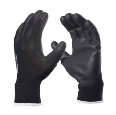 Luva DannyFlex Preta FlexTactil DA-12100P Nylon e Banho Pu Ótimo Tato CA 29014