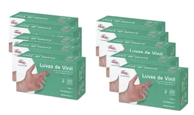 Luva de Procedimento em Vinil Luvix Sem Talco Anvisa CA 43874 Caixa Master 10 Dispenser