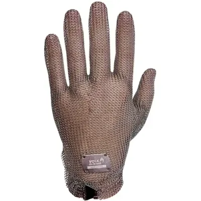 Luva de Malha de Aço Inoxidável Volk Stell Punho Curto Anatômica e Fio Com Maior Diâmetreo 0,55mm CA 26967