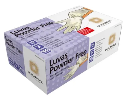 Luva de Procedimento em Látex Hospitalar Powder Free Descarpack sem Talco CA 44050